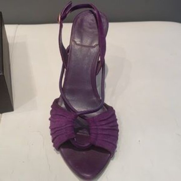 HP🔆RARE 🌸Authentic DIOR Purple Suede Slingback Heels - Picture 6 of 17